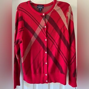 NWOT Lands’ End Plaid Cardigan